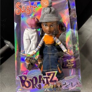 Bratz Sasha Doll with Orange Top and Denim Skirt